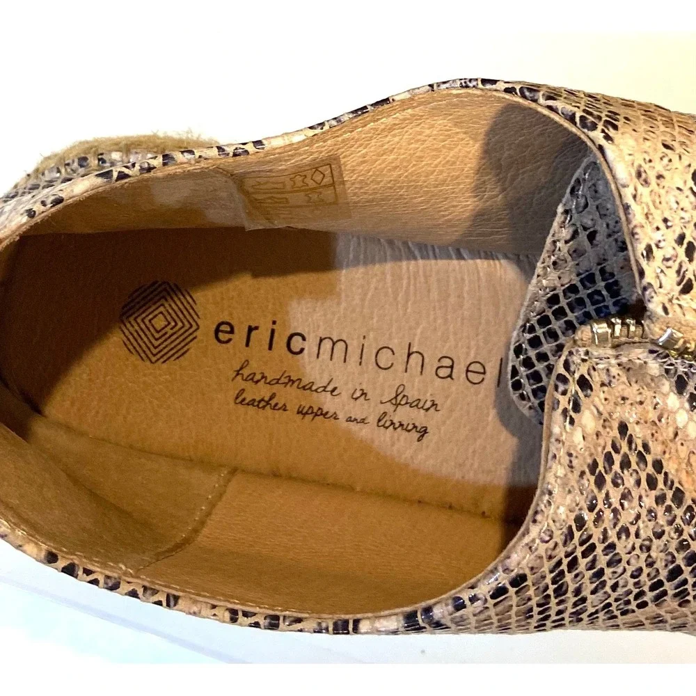 Eric Michael Snakeskin Embossed Leather Espadrille Platform‎ Size 8.5